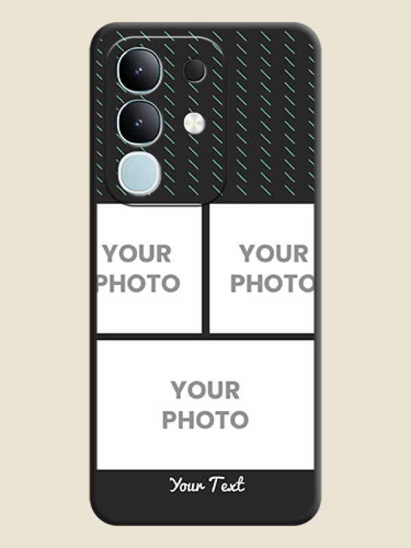 Custom Cross Dotted Pattern with 2 Image Holder On Space Black Custom Soft Matte Mobile Back Cover - Vivo Y31 Pro 5G - alternate view