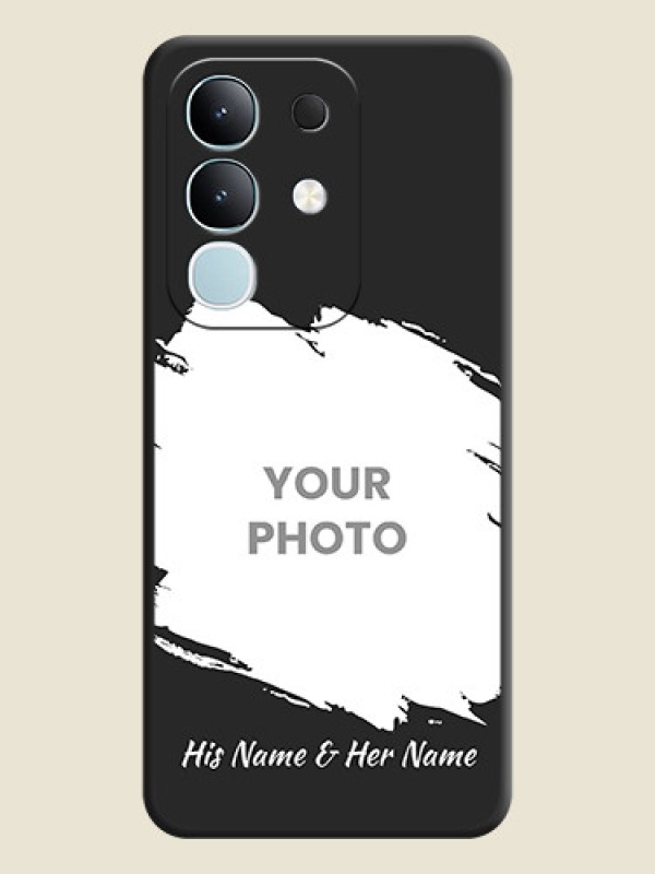 Custom Grunge Brush Strokes on Photo On Space Black Custom Soft Matte Mobile Back Cover - Vivo Y31 Pro 5G - alternate view