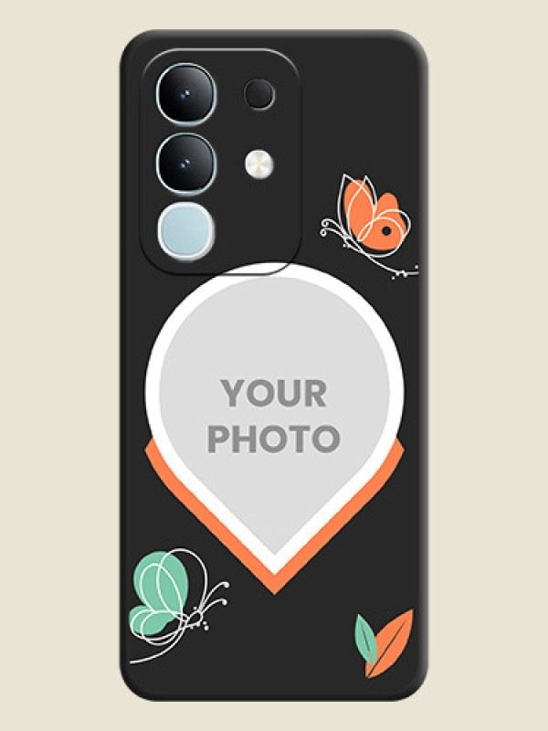 Custom Upload Pic With Simple Butterly Design On Space Black Custom Soft Matte Mobile Back Cover - Vivo Y31 Pro 5G - alternate view