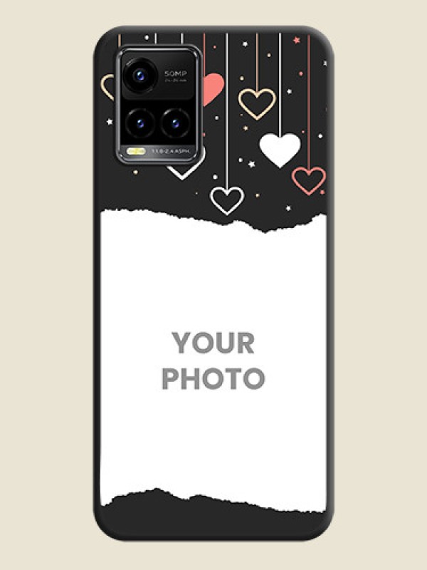 Custom Love Hangings with Splash Wave Picture on Space Black Custom Soft Matte Phone Back Cover - Vivo Y33s - alternate view
