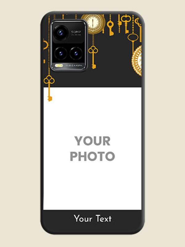 Custom Decorative Design with Text on Space Black Custom Soft Matte Back Cover - Vivo Y33s - alternate view