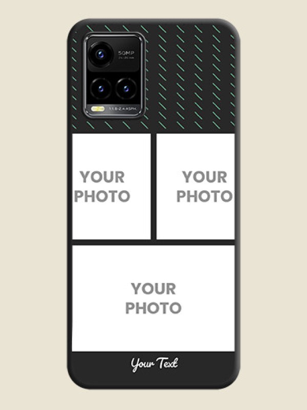 Custom Cross Dotted Pattern with 2 Image Holder  on Personalised Space Black Soft Matte Cases - Vivo Y33s - alternate view