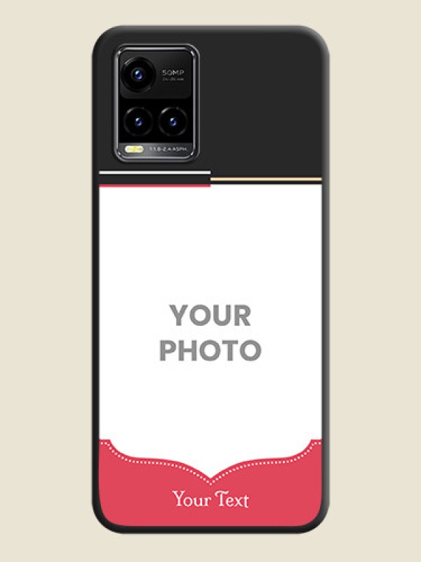 Custom Classic Plain Design with Name on Photo on Space Black Soft Matte Phone Cover - Vivo Y33s - alternate view