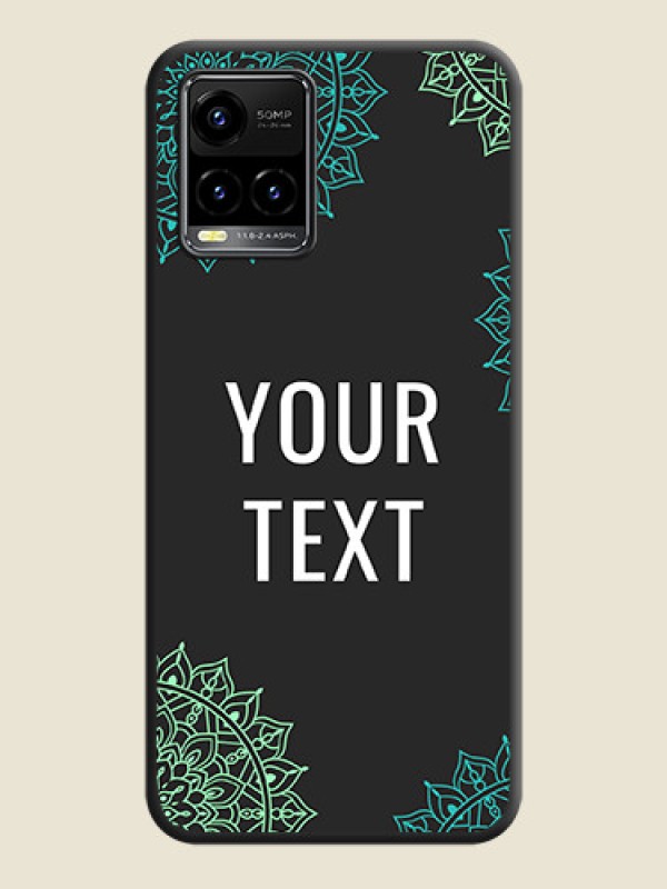 Custom Your Name with Floral Design on Space Black Custom Soft Matte Back Cover - Vivo Y33s - alternate view