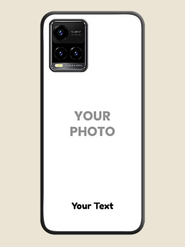 Custom Full Single Pic Upload With Text On Space Black Personalized Soft Matte Phone Covers -Vivo Y33S - alternate view