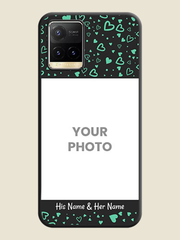 Custom Sea Green Indefinite Love Pattern on Photo on Space Black Soft Matte Mobile Cover - Vivo Y33T - alternate view