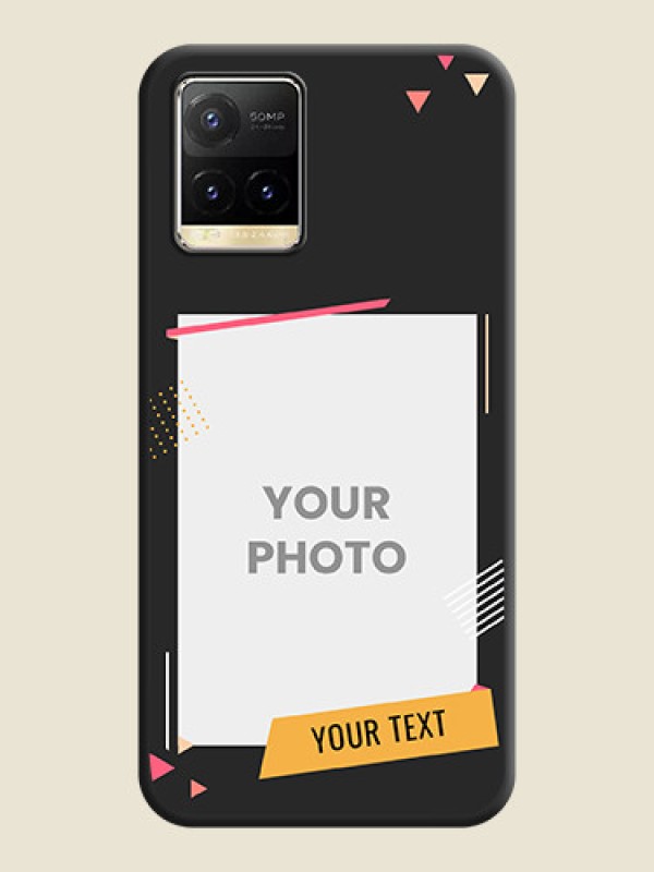 Custom Photo Frame with Triangle Small Dots on Photo on Space Black Soft Matte Back Cover - Vivo Y33T - alternate view