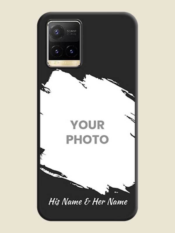 Custom Grunge Brush Strokes on Photo on Space Black Soft Matte Back Cover - Vivo Y33T - alternate view