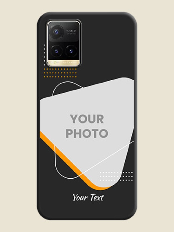 Custom Yellow Triangle on Photo on Space Black Soft Matte Phone Cover - Vivo Y33T - alternate view