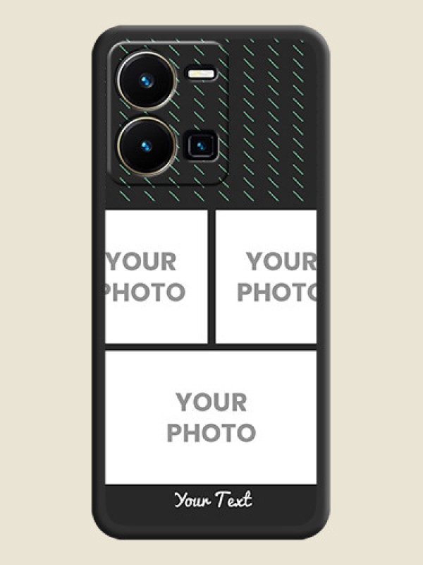 Custom Cross Dotted Pattern with 2 Image Holder  on Personalised Space Black Soft Matte Cases - Vivo Y35 - alternate view