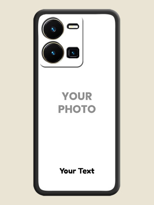 Custom Full Single Pic Upload With Text On Space Black Personalized Soft Matte Phone Covers -Vivo Y35 - alternate view