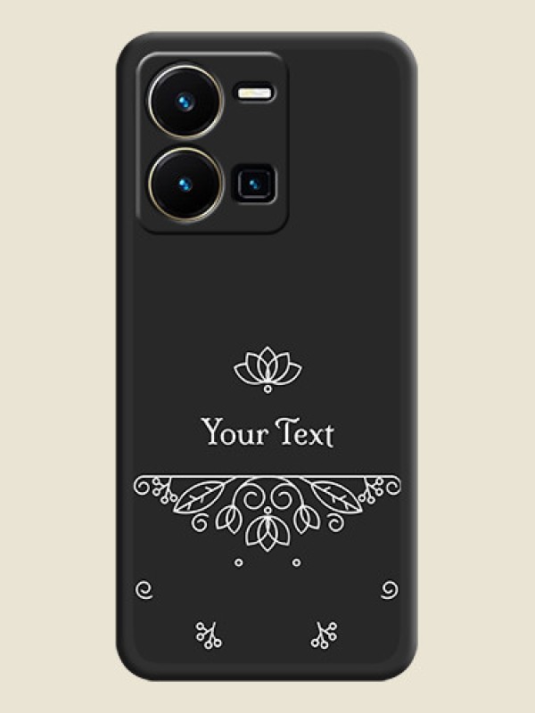 Custom Lotus Garden Custom Text On Space Black Personalized Soft Matte Phone Covers -Vivo Y35 - alternate view