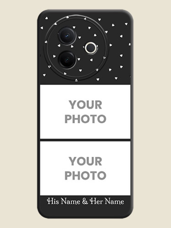 Custom Miniature Love Symbols with Name On Space Black Custom Soft Matte Mobile Back Cover - Vivo Y39 5G - alternate view
