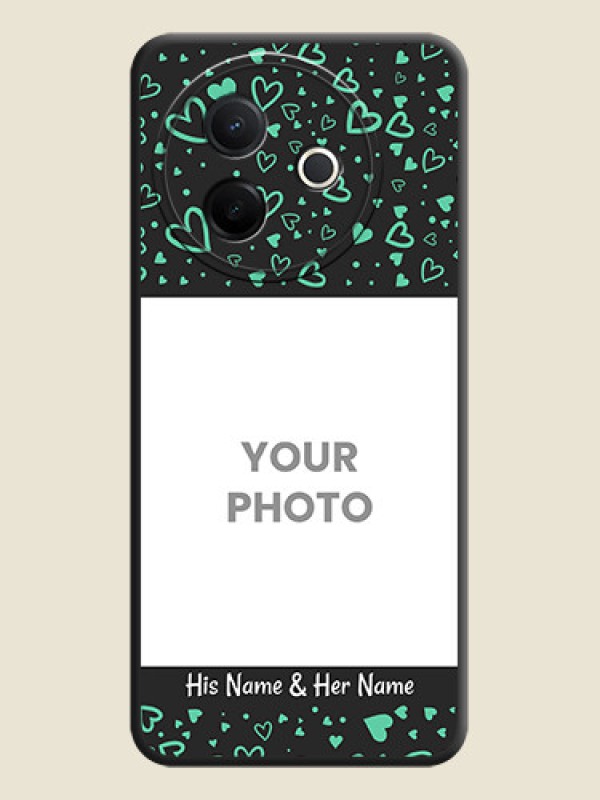 Custom Sea Green Indefinite Love Pattern on Photo On Space Black Custom Soft Matte Mobile Back Cover - Vivo Y39 5G - alternate view