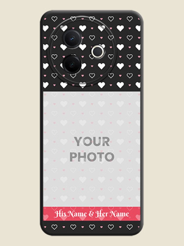Custom White Color Love Symbols with Text Design on Photo On Space Black Custom Soft Matte Mobile Back Cover - Vivo Y39 5G - alternate view