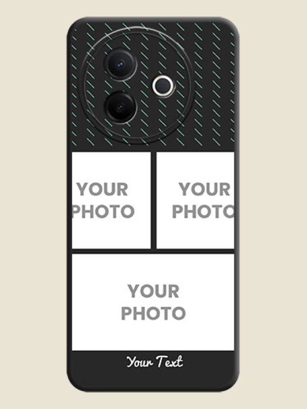 Custom Cross Dotted Pattern with 2 Image Holder On Space Black Custom Soft Matte Mobile Back Cover - Vivo Y39 5G - alternate view