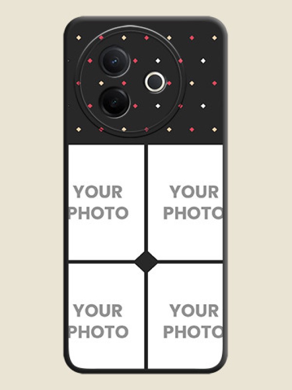 Custom Multicolor Dotted Pattern with 4 Image Holder On Space Black Custom Soft Matte Mobile Back Cover - Vivo Y39 5G - alternate view
