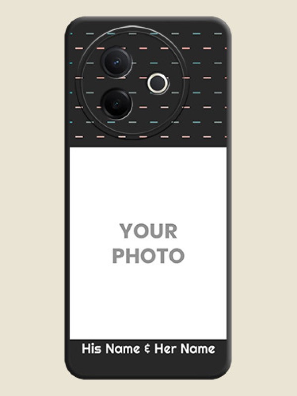 Custom Line Pattern Design with Text On Space Black Custom Soft Matte Mobile Back Cover - Vivo Y39 5G - alternate view