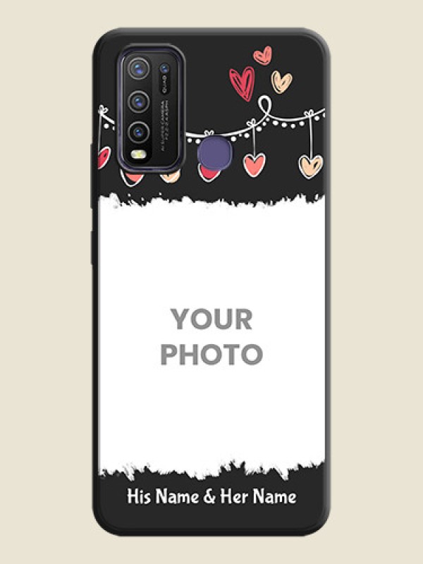 Custom Pink Love Hangings with Name on Space Black Custom Soft Matte Phone Cases - Vivo Y50 - alternate view