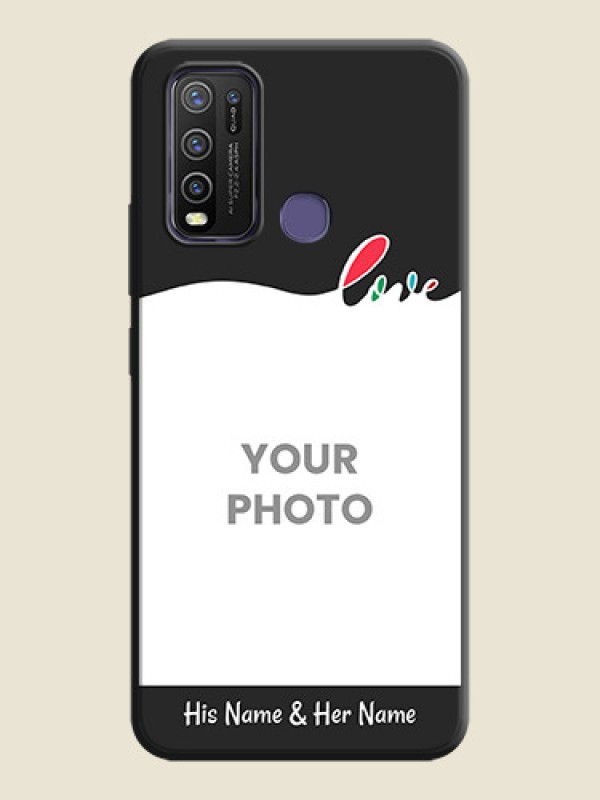 Custom Fall in Love Pattern with Picture - Photo on Space Black Soft Matte Mobile Case - Vivo Y50 - alternate view