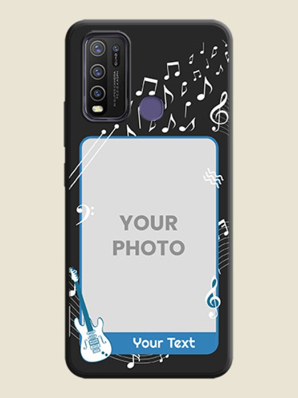 Custom Musical Theme Design with Text - Photo on Space Black Soft Matte Mobile Case - Vivo Y50 - alternate view