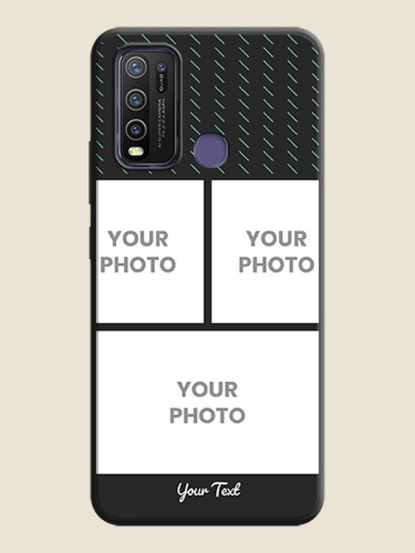 Custom Cross Dotted Pattern with 2 Image Holder  on Personalised Space Black Soft Matte Cases - Vivo Y50 - alternate view