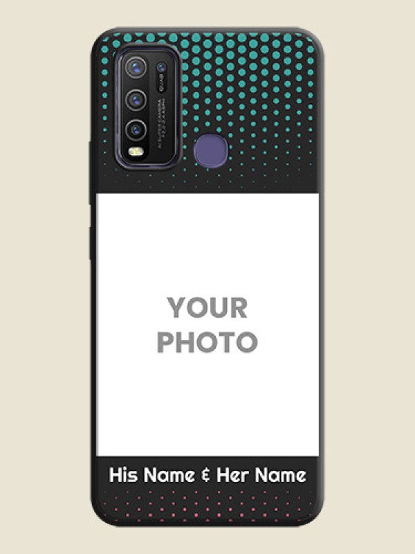 Custom Faded Dots with Grunge Photo Frame and Text on Space Black Custom Soft Matte Phone Cases - Vivo Y50 - alternate view