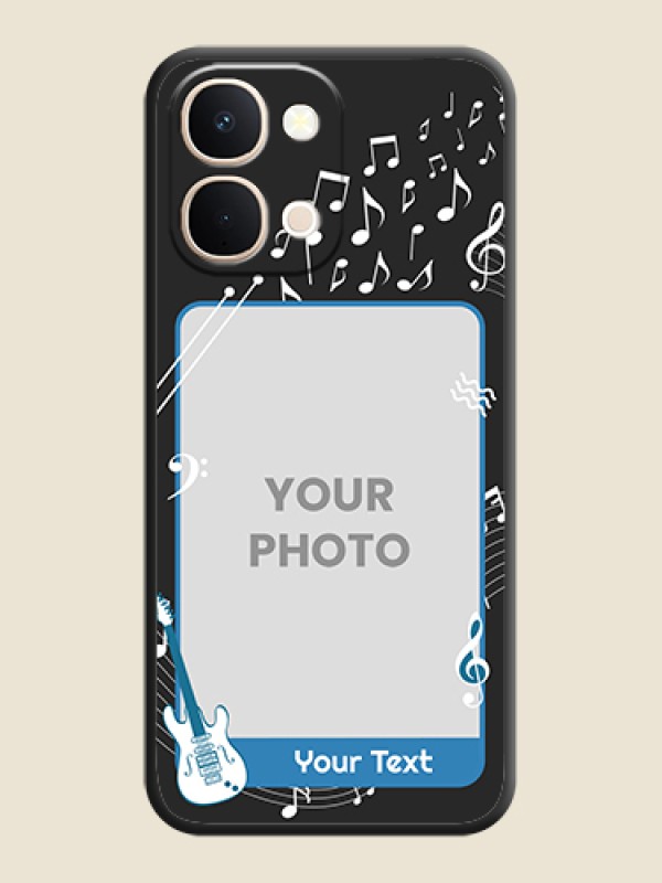 Custom Musical Theme Design with Text on Photo On Space Black Custom Soft Matte Mobile Back Cover - Vivo Y51 Pro 5G - alternate view