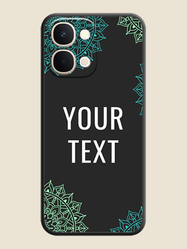 Custom Your Name with Floral Design On Space Black Custom Soft Matte Mobile Back Cover - Vivo Y51 Pro 5G - alternate view