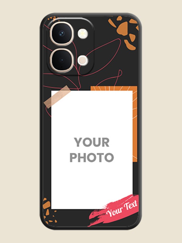 Custom Orange Photo Frame On Space Black Custom Soft Matte Mobile Back Cover - Vivo Y51 Pro 5G - alternate view
