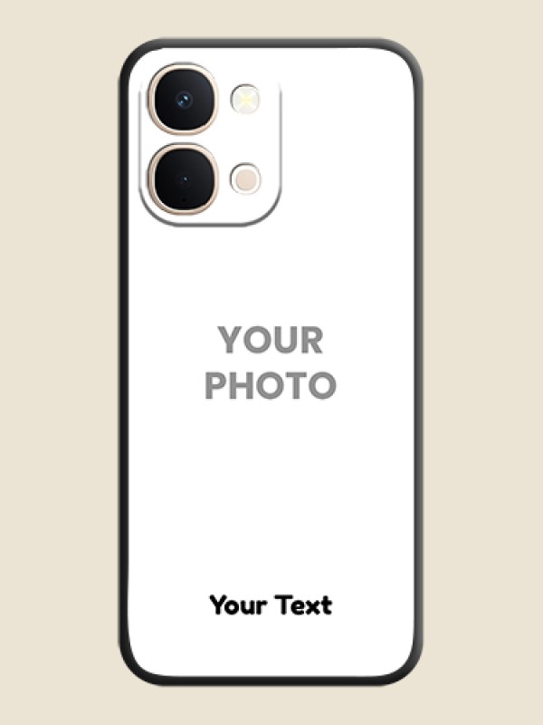 Custom Full Single Pic Upload With Text On Space Black Custom Soft Matte Mobile Back Cover - Vivo Y51 Pro 5G - alternate view