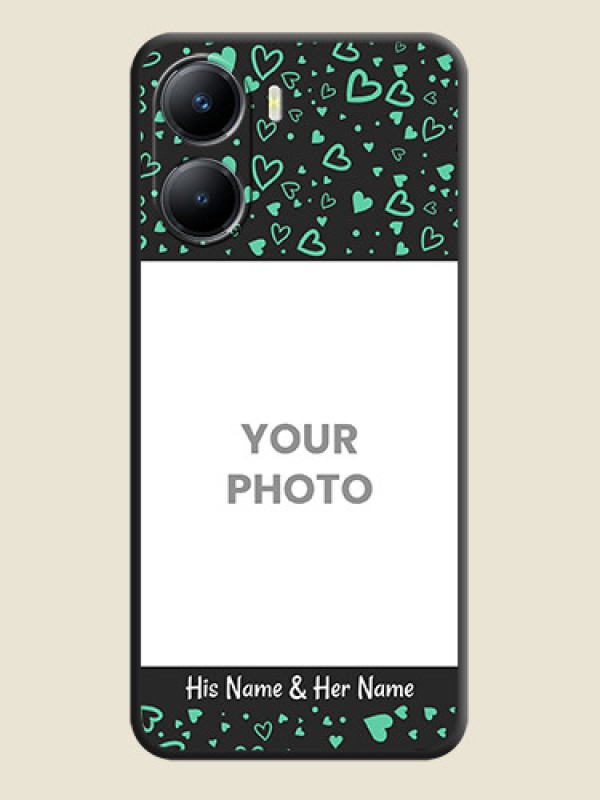 Custom Sea Green Indefinite Love Pattern on Photo on Space Black Soft Matte Mobile Cover - Vivo Y56 5G - alternate view