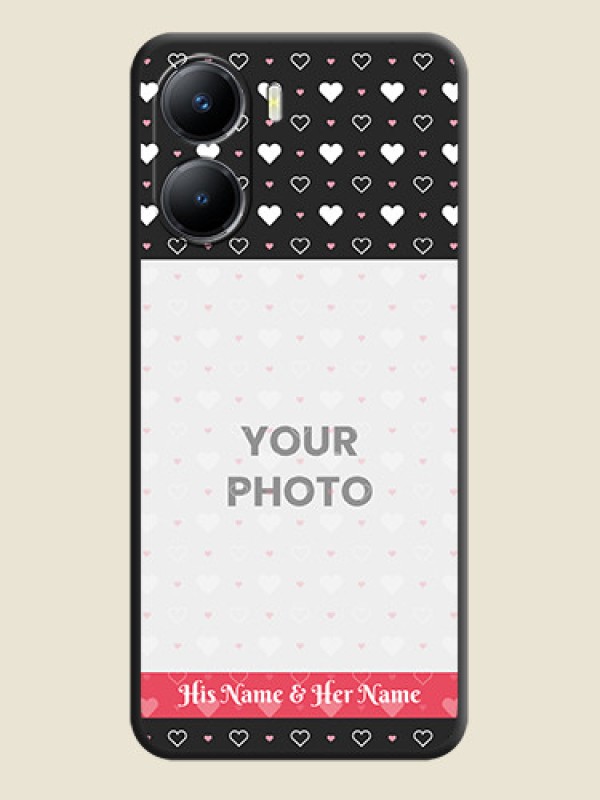 Custom White Color Love Symbols with Text Design on Photo on Space Black Soft Matte Phone Cover - Vivo Y56 5G - alternate view
