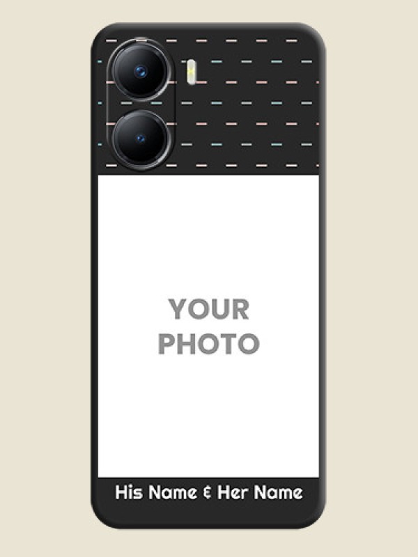 Custom Line Pattern Design with Text on Space Black Custom Soft Matte Phone Back Cover - Vivo Y56 5G - alternate view