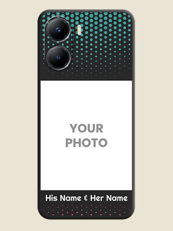 Custom Faded Dots with Grunge Photo Frame and Text on Space Black Custom Soft Matte Phone Cases - Vivo Y56 5G - alternate view
