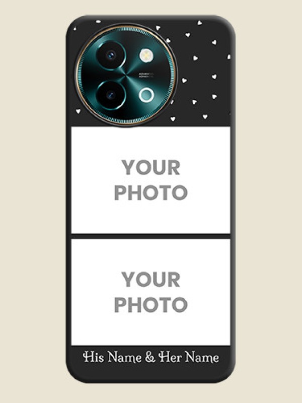 Custom Miniature Love Symbols with Name On Space Black Custom Soft Matte Mobile Back Cover - Vivo Y58 5G - alternate view