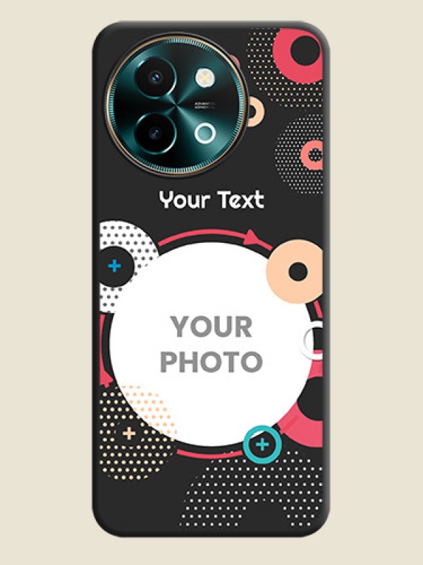 Custom Multicoloured Round Image On Space Black Custom Soft Matte Mobile Back Cover - Vivo Y58 5G - alternate view