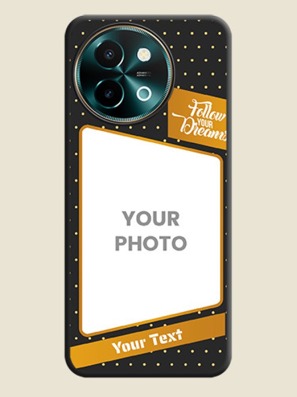 Custom Follow Your Dreams with White Dots On Space Black Custom Soft Matte Mobile Back Cover - Vivo Y58 5G - alternate view