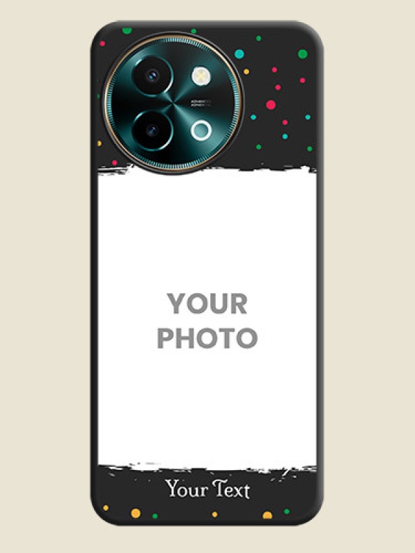 Custom Multicolor Dotted Pattern with Text On Space Black Custom Soft Matte Mobile Back Cover - Vivo Y58 5G - alternate view