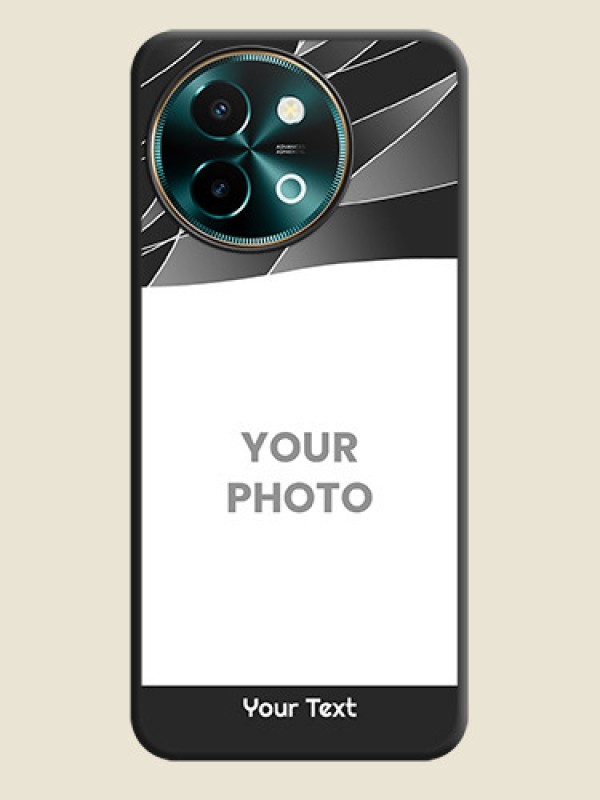 Custom Mixed Wave Lines on Photo On Space Black Custom Soft Matte Mobile Back Cover - Vivo Y58 5G - alternate view
