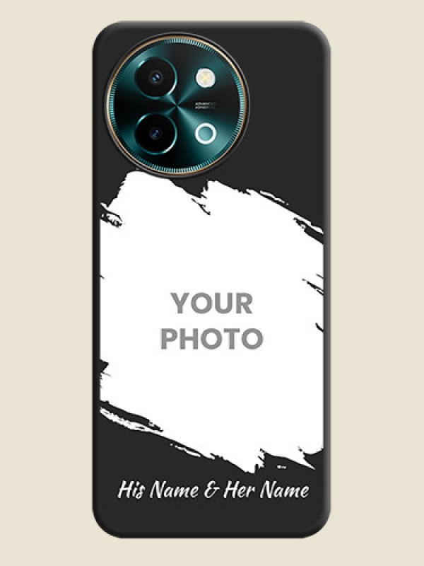 Custom Grunge Brush Strokes on Photo On Space Black Custom Soft Matte Mobile Back Cover - Vivo Y58 5G - alternate view