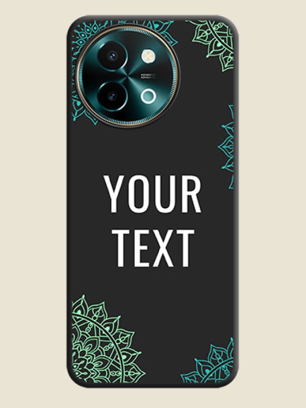 Custom Your Name with Floral Design On Space Black Custom Soft Matte Mobile Back Cover - Vivo Y58 5G - alternate view