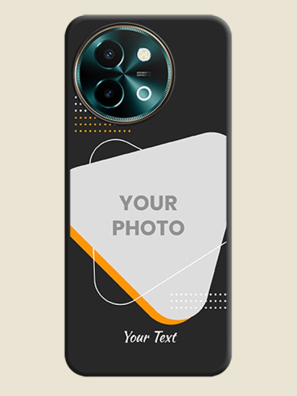 Custom Yellow Triangle on Photo On Space Black Custom Soft Matte Mobile Back Cover - Vivo Y58 5G - alternate view