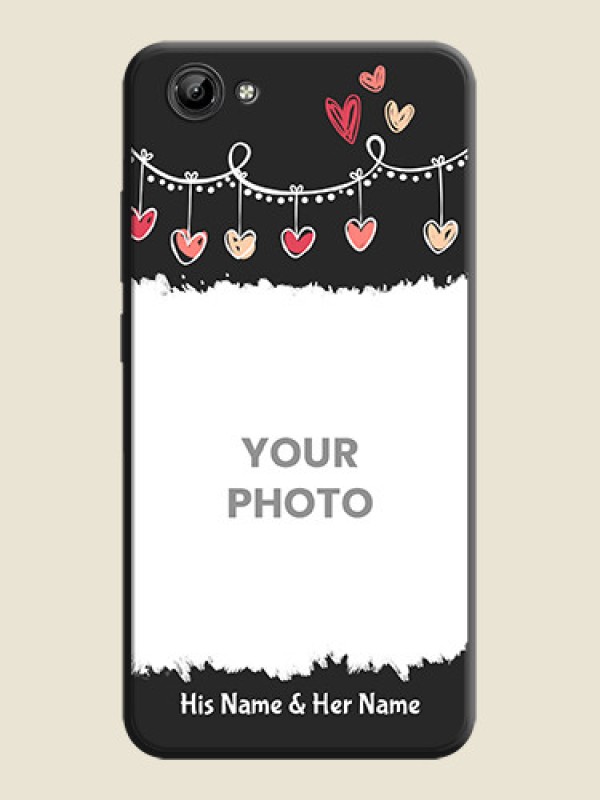Custom Pink Love Hangings with Name on Space Black Custom Soft Matte Phone Cases - Vivo Y71 - alternate view