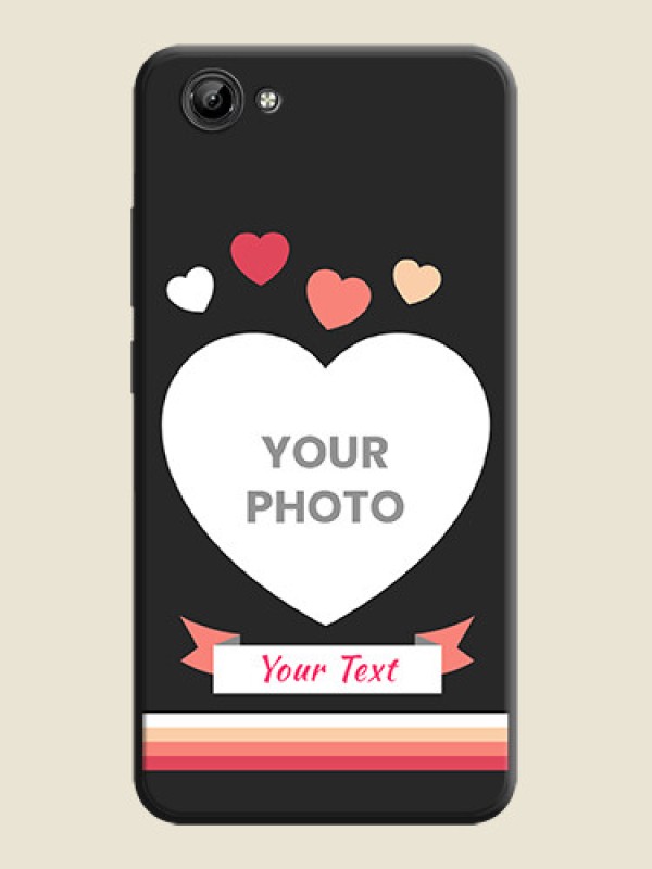 Custom Love Shaped Photo with Colorful Stripes on Personalised Space Black Soft Matte Cases - Vivo Y71 - alternate view