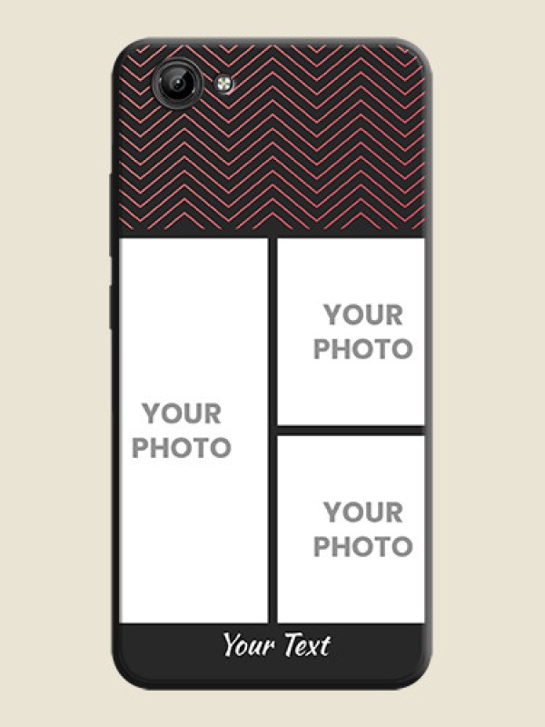 Custom Wave Pattern with 3 Image Holder on Space Black Custom Soft Matte Back Cover - Vivo Y71 - alternate view