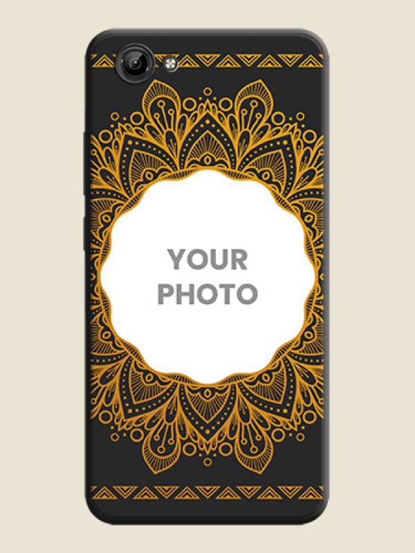 Custom Round Image with Floral Design - Photo on Space Black Soft Matte Mobile Cover - Vivo Y71 - alternate view