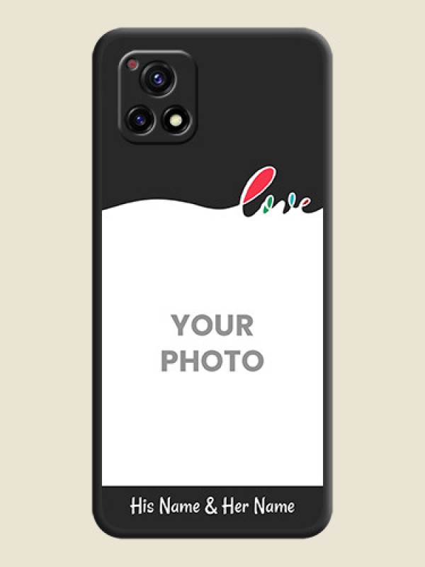 Custom Fall in Love Pattern with Picture on Photo on Space Black Soft Matte Mobile Case - Vivo Y72 5G - alternate view