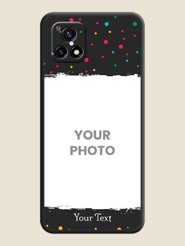 Custom Multicolor Dotted Pattern with Text on Space Black Custom Soft Matte Phone Back Cover - Vivo Y72 5G - alternate view