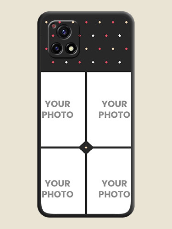 Custom Multicolor Dotted Pattern with 4 Image Holder on Space Black Custom Soft Matte Phone Cases - Vivo Y72 5G - alternate view